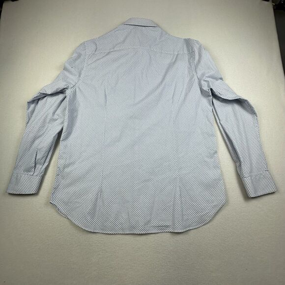 Con.Struct Shirt Mens Size 16.5 Blue Geometric Print Slim Fit Stretch Button Up - Picture 5 of 10